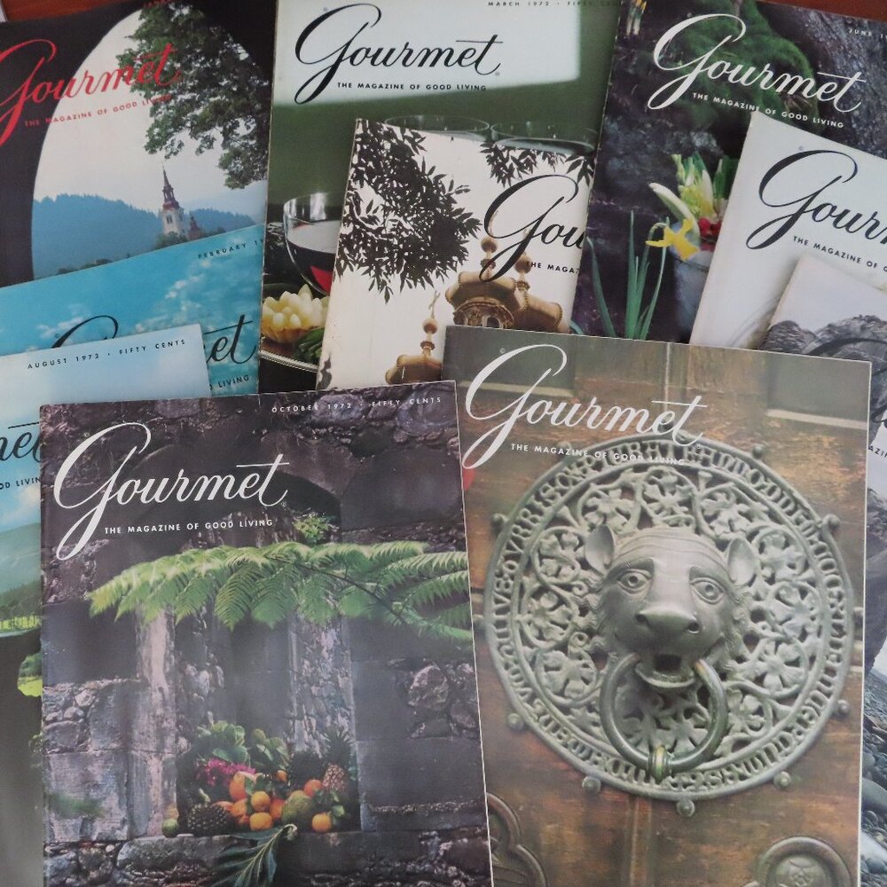 Lot of 12 Vintage 1972 Gourmet Magazines